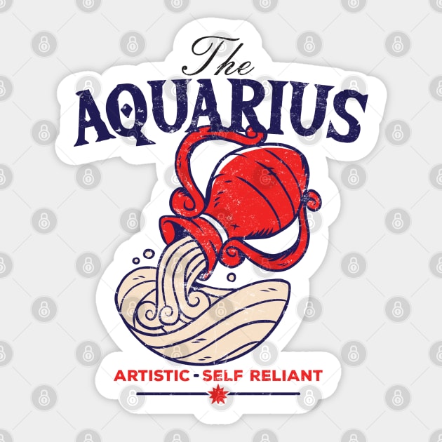 The Aquarius Astrology Sign Water Bearer and Main Traits - Artistic - Self Reliant Sticker by mixmetshirt